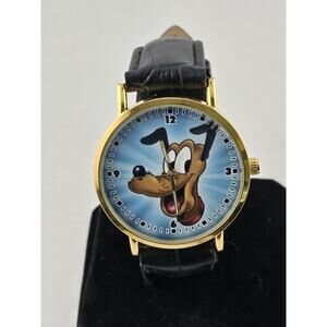 NOS Pluto The Dog Mickey Mouse Band Quartz Watch New Battery Runs Unisex